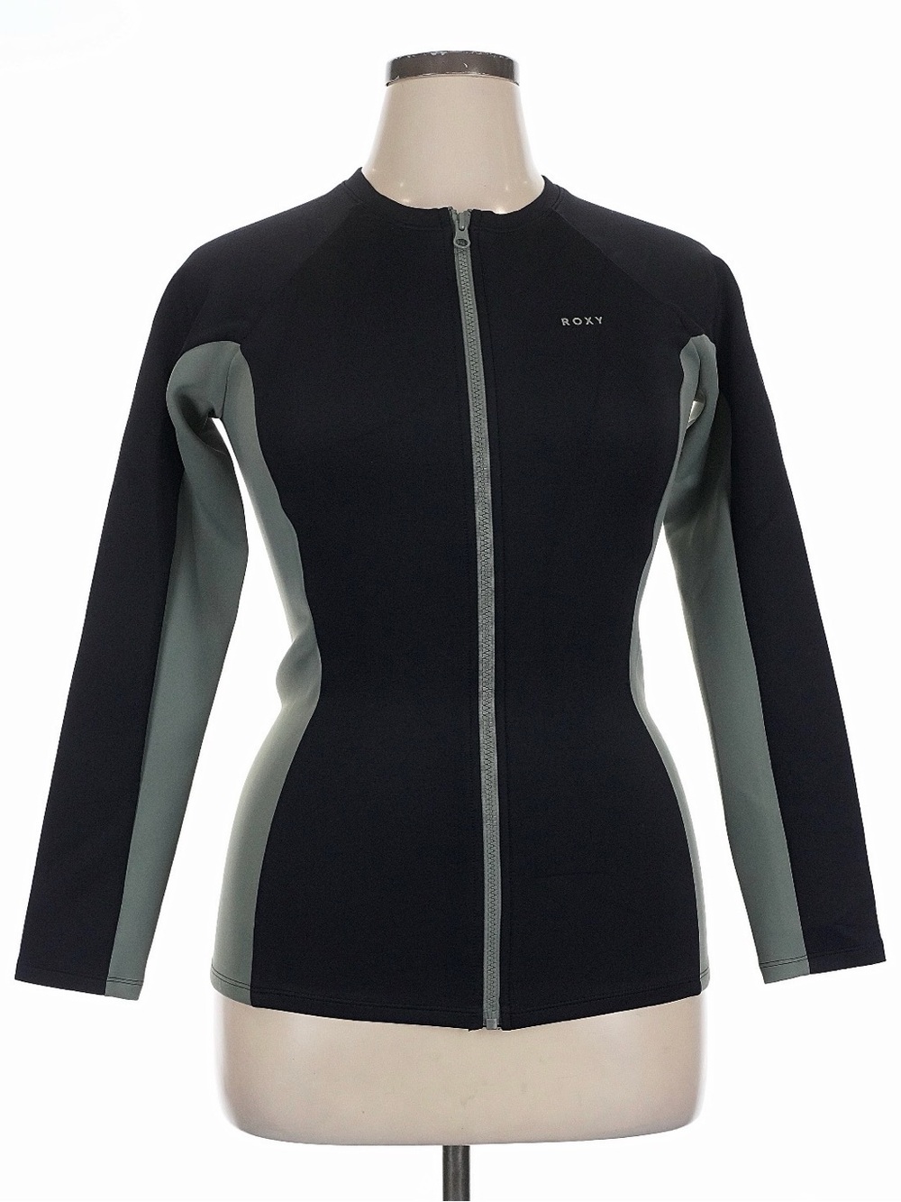 ROXY PRO WAVE LONG SLEEVE FRONT ZIP RASH VEST - ANTHRACITE XL - Picture 8 of 14